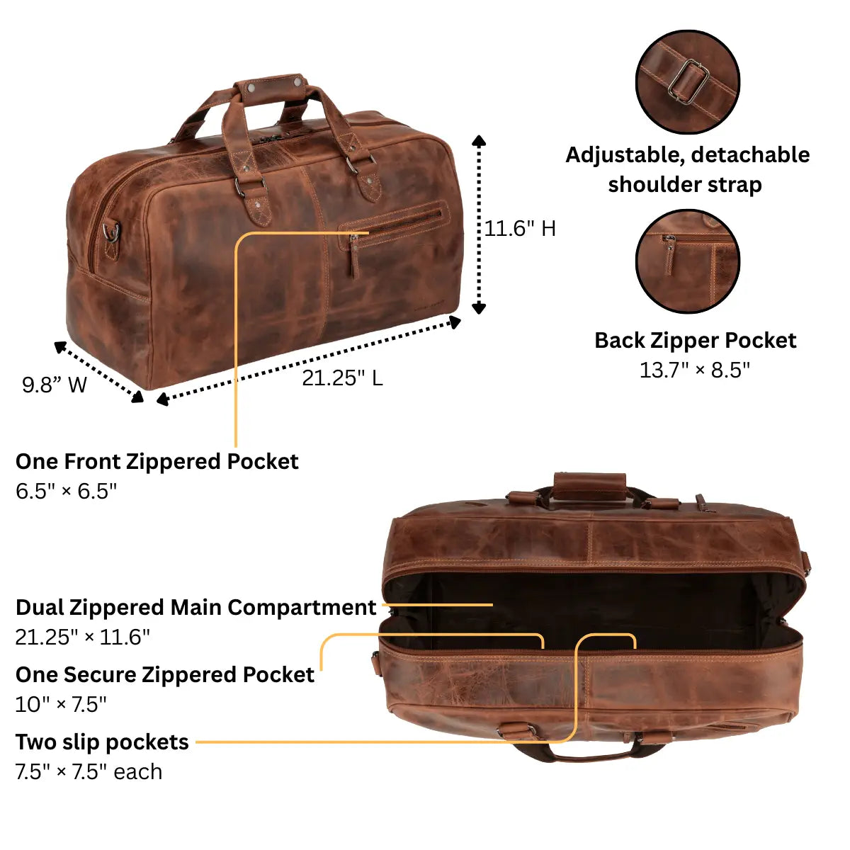 Hudson Leather Duffle Bag