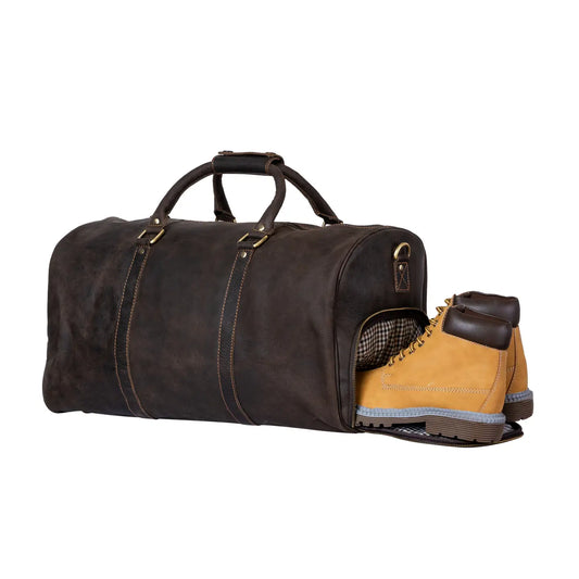 Milan Leather Overnight Travel Bag