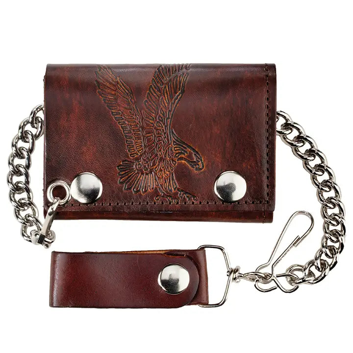 Embossed Wallet With Chain