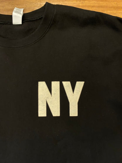 Embroidered Black NY Crewneck