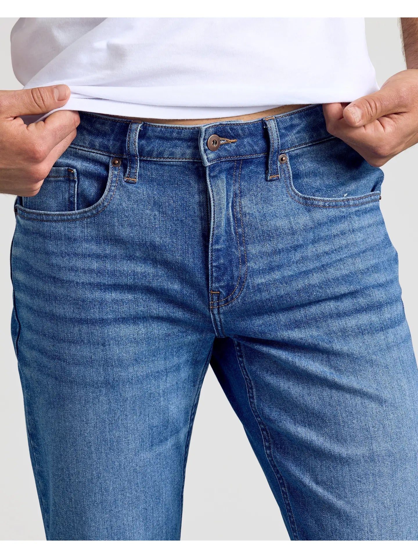 Authentic Straight Leg Jeans (Medium Indigo Wash)