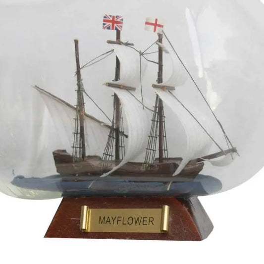 Mayflower Model Ship in A Glass Bottle 9"