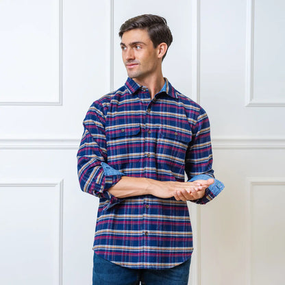Organic Flannel Double Pocket Button Down Shirt
