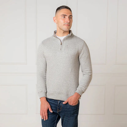 Grey Quilted Quarter Zip