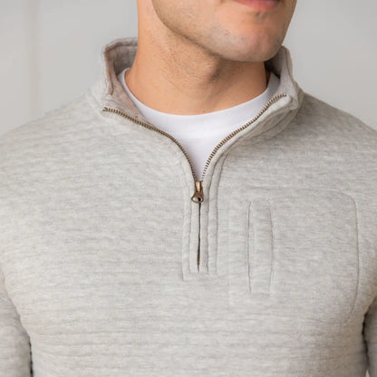 Grey Quilted Quarter Zip