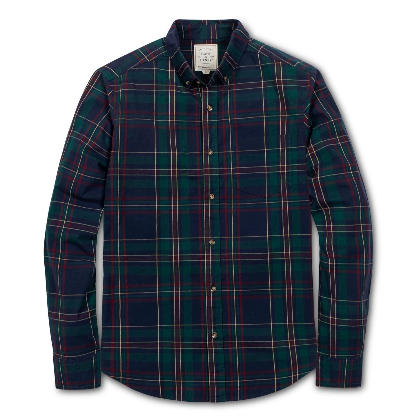 Organic Poplin Stretch Button Down Shirt