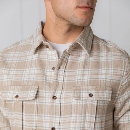 Organic Flannel Double Pocket Button Down Shirt