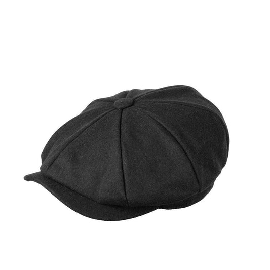 Tommy Tweed Baker Boy Cap - Black Melton