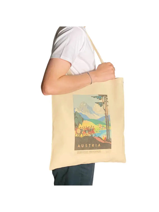 Austria Vintage Travel Poster Tote Bag Vintage Mountain Land