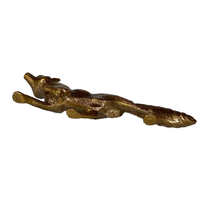 Solid Antiqued Brass Fox