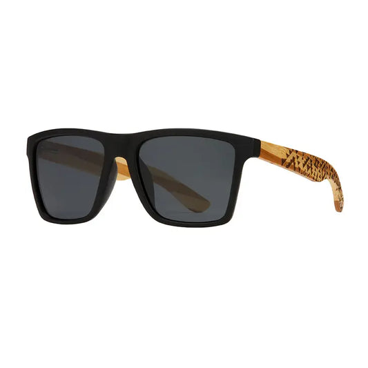 Everest Matte Onyx Engraved Bamboo Glasses