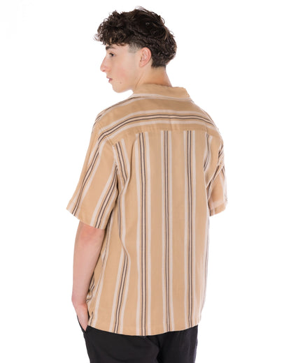 Textured Striped Camp Shirt