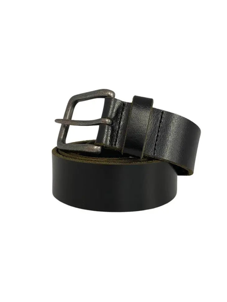 Heavy Duty Black Leather Belt