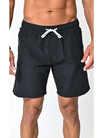 Black Drawstring Swim Shorts