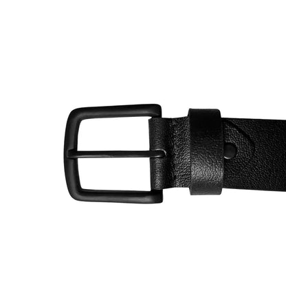 Leather Black Belt with Black Buckle