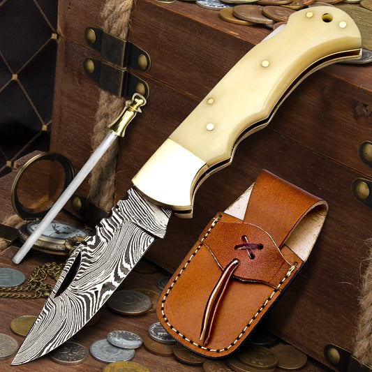 Natural Bone Handle Pocket Knife
