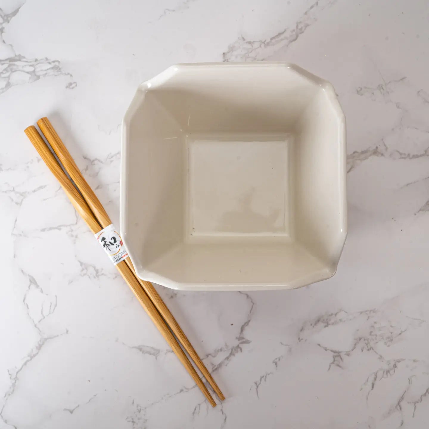 Ceramic Takeout Box Serving Bowl with Chopsticks