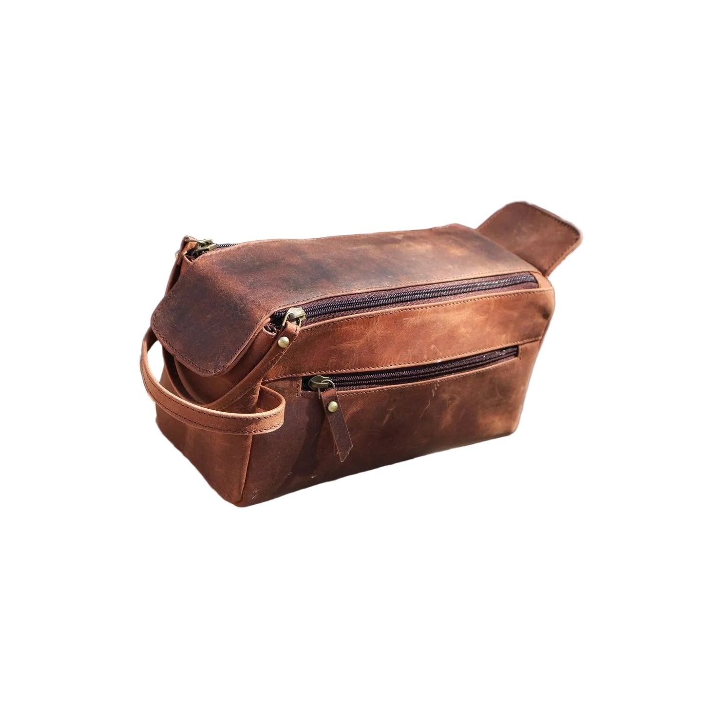 Buffalo Leather Toiletry Bag – Dopp Kit For Shaving & Travel