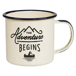 The Adventure Begins Enamel Mug - 11 oz