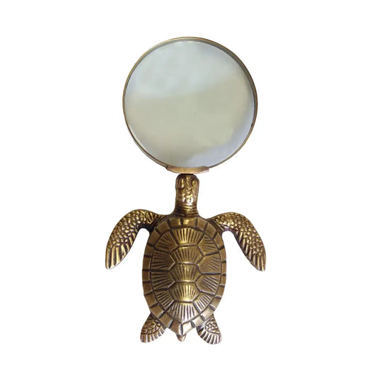 Antiqued Brass Turtle Magnifying Glass