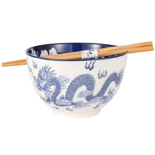 Ceramic Serving Bowl with Chopsticks
