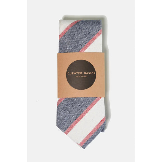 Red White Blue Linen Tie