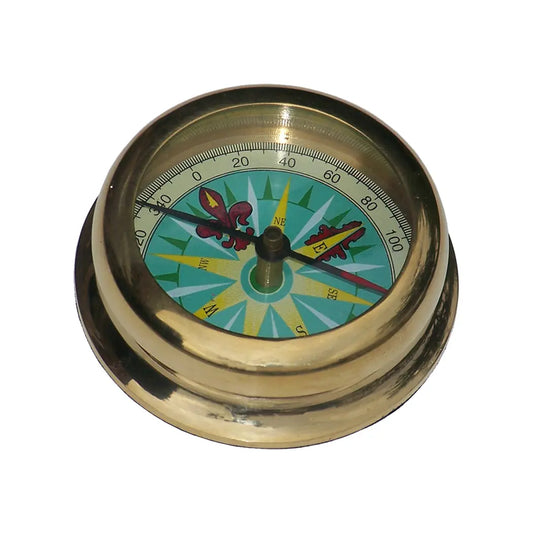 2-1/2" Solid Polished Brass Nautical Paperweight Compass