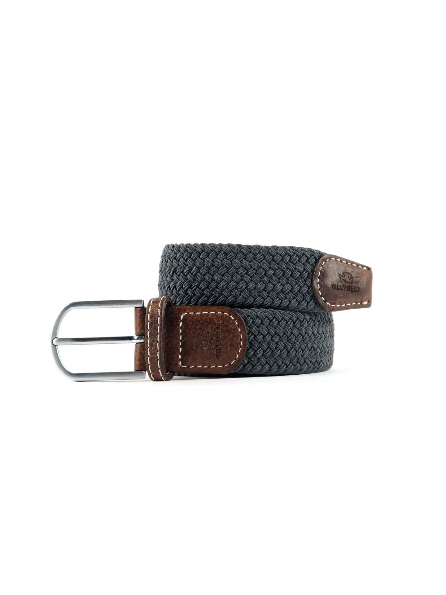 Flannel Grey Elastic Braided Belt