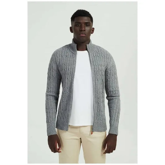 Yves Enzo Twisted Zipper Cardigan