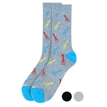 Guitar Print Novelty Socks