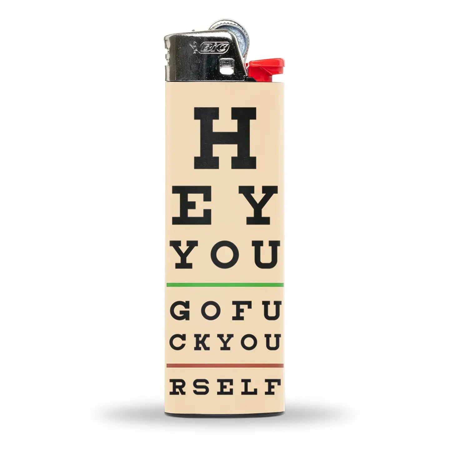 funny cigarette lighters Creative Metal Windproof Refillable Butane Gas Lighter,Men Gag Gift(NO Gas) Funny Lighters - Hey You