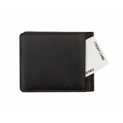 Leather Bifold Wallet with Trim Accents