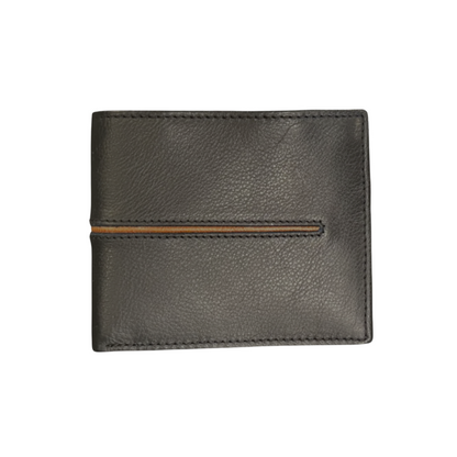 Leather Bifold Wallet with Trim Accents