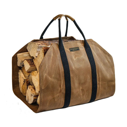 Waxed Canvas Log Carrier