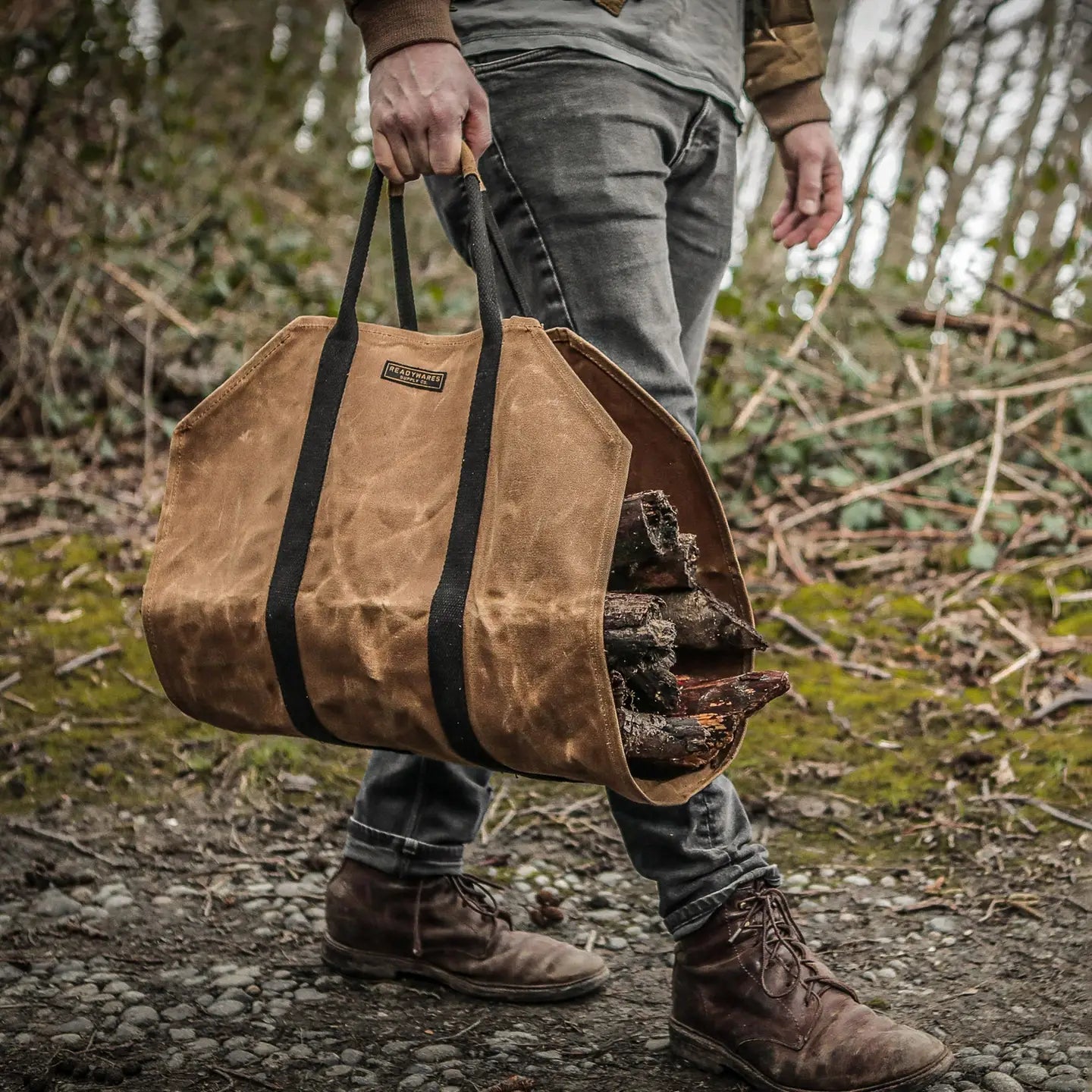 Waxed Canvas Log Carrier