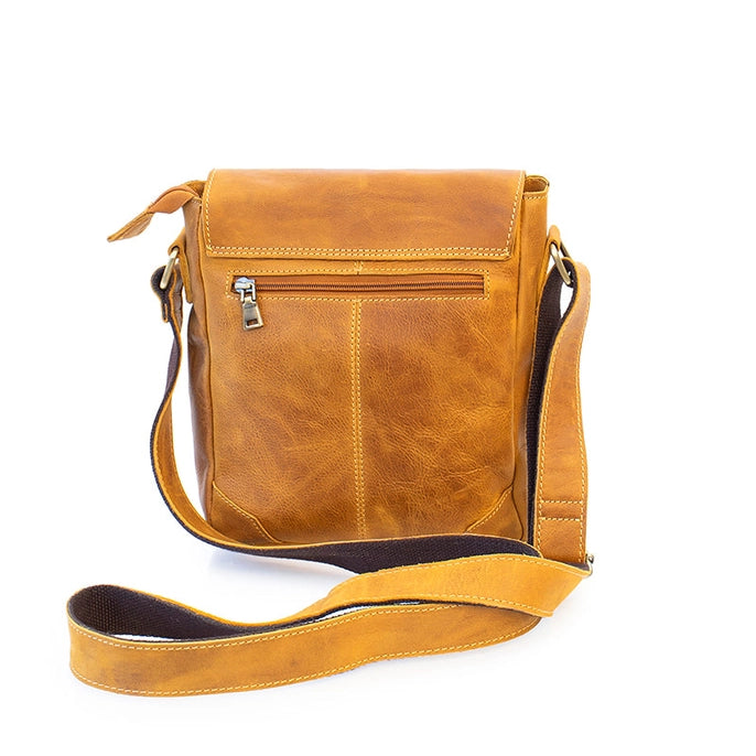 Fine Mustard Brown Leather Messenger Bag