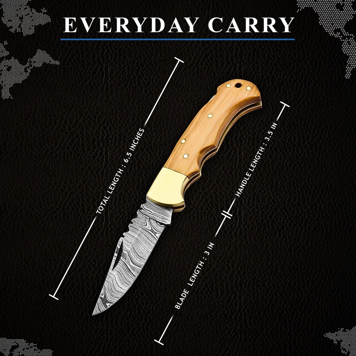 Olive Wood Handle Pocket Knife