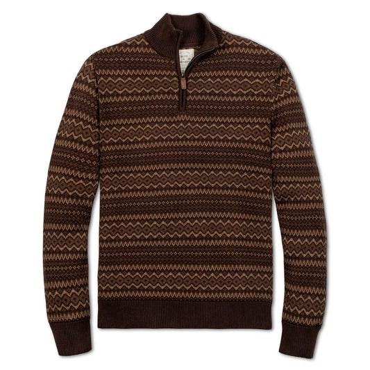 Organic Half Zip Pullover in Brown