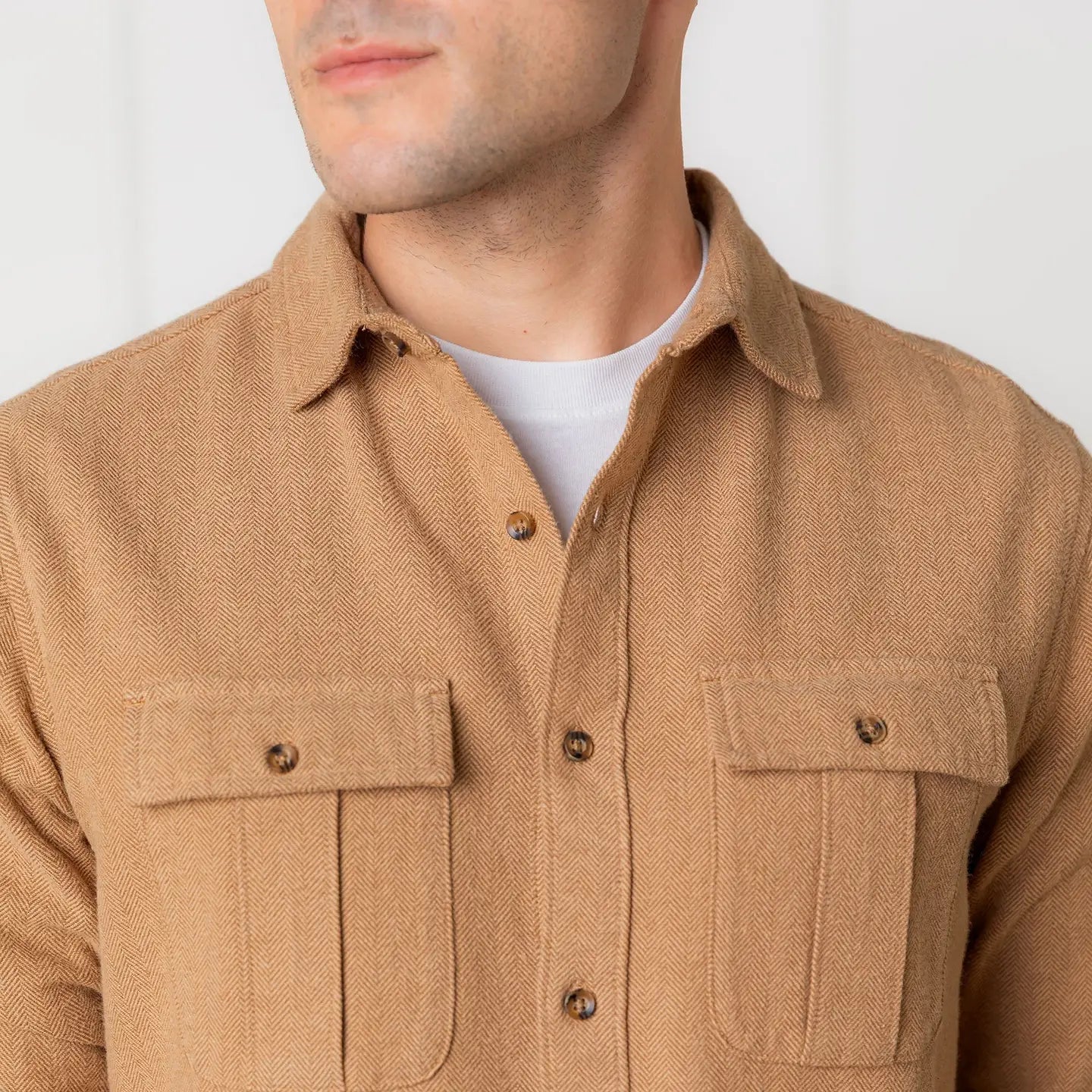 Organic Flannel Double Pocket Button Down Shirt