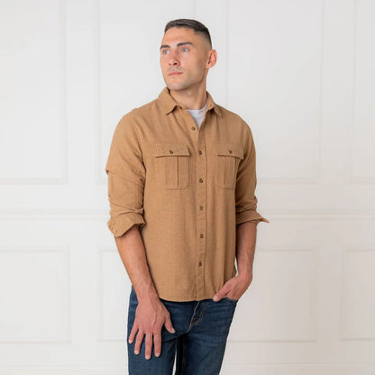 Organic Flannel Double Pocket Button Down Shirt