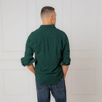 Green Herringbone Organic Flannel Shirt