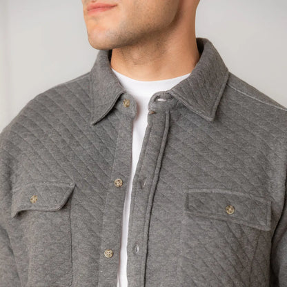 Gray Quilted Organic Cotton Button Down