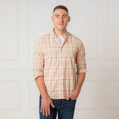 Organic Poplin Stretch Button Down Shirt