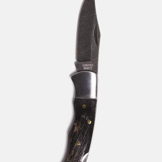 Large Ox-Horn Inlay Folding Knife