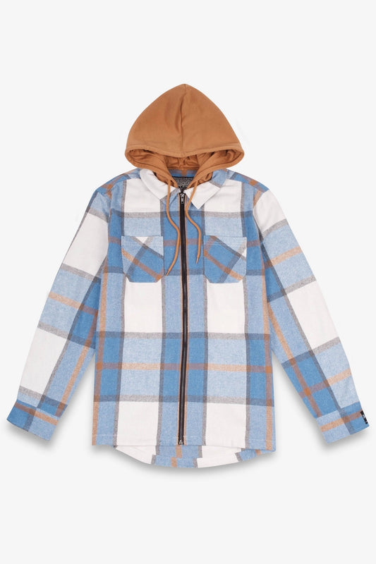 Hooded Flannel Zip Jacket