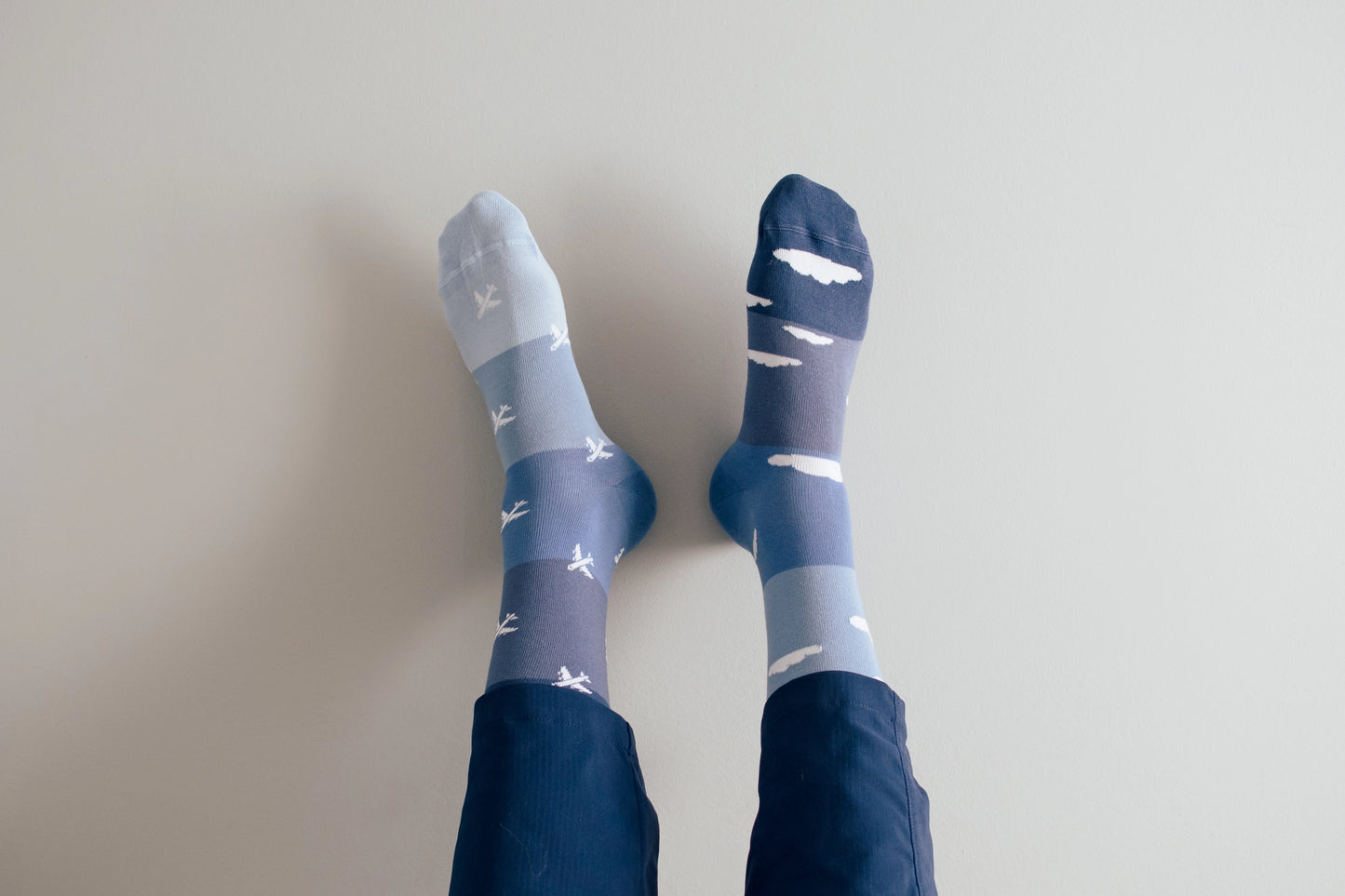 Mismatched Planes and Clouds Socks