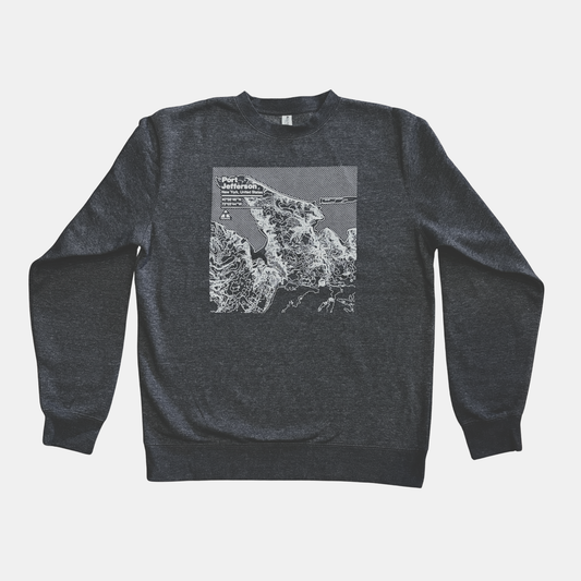 Port Jeff topography sweatshirt in heather black