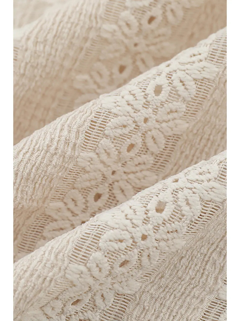Cream Striped Embroidered Button Down Shirt