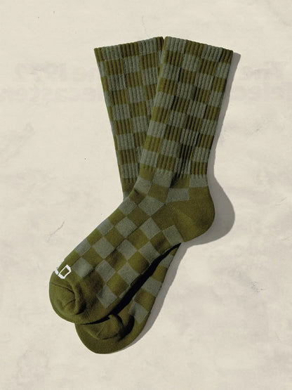 Checkerboard Crew Socks