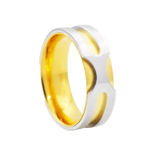 Two Toned Stainless Steel Ring